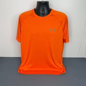 Under Armour Bright Orange T-shirt Performance Size Large Loose